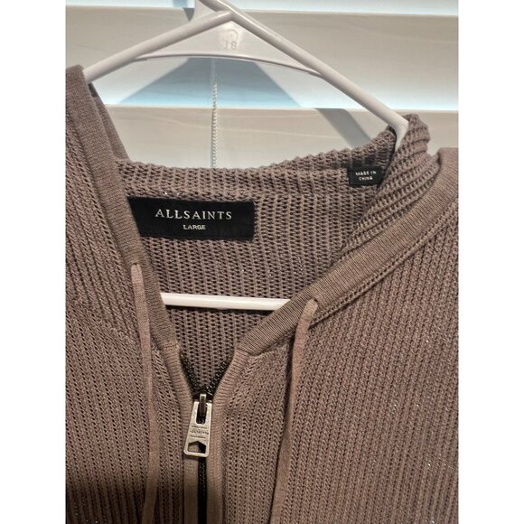 AllSaints 100% Cotton Men's Lightweight Sweater Jacket - Size L - Picture 2 of 4